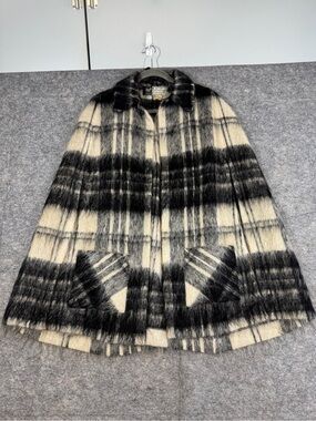 Vintage Andrew Stewart Mohair Wool Plaid Cape Scotland One Size Old Money Luxury